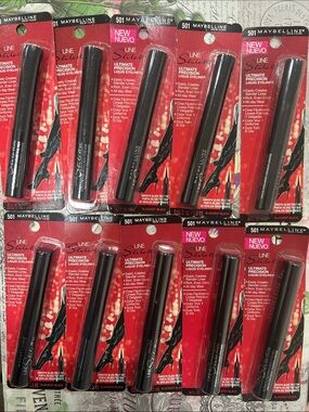 LOT OF 10 Maybelline Line Stiletto Precision Liquid Eyeliner #501  Black